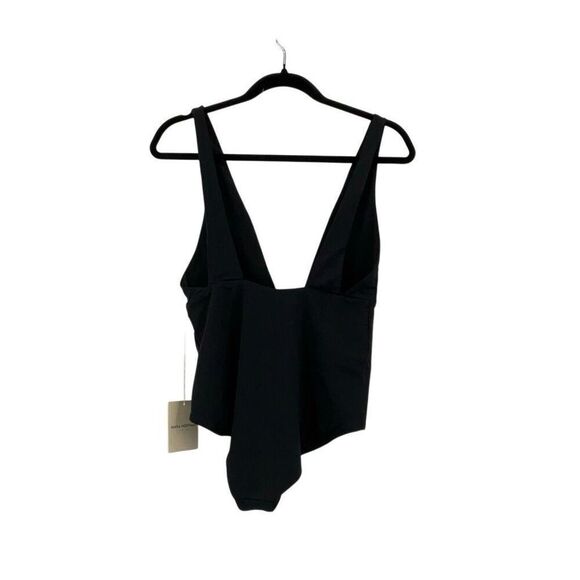 NWT Mara Hoffman Black Audrey Plunge Square Neck One-Piece Swimsuit Size Small - Picture 4 of 9